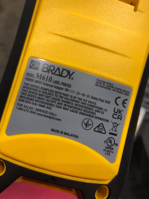 Photo 4 of Brady M610 Handheld Label Maker with Hard Case (M610-KIT). Durability Meets The widest Range of Data Entry Options. Replaces BMP61,Yellow/Gray, Large