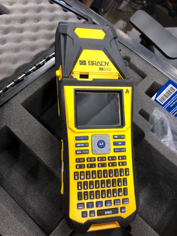 Photo 3 of Brady M610 Handheld Label Maker with Hard Case (M610-KIT). Durability Meets The widest Range of Data Entry Options. Replaces BMP61,Yellow/Gray, Large