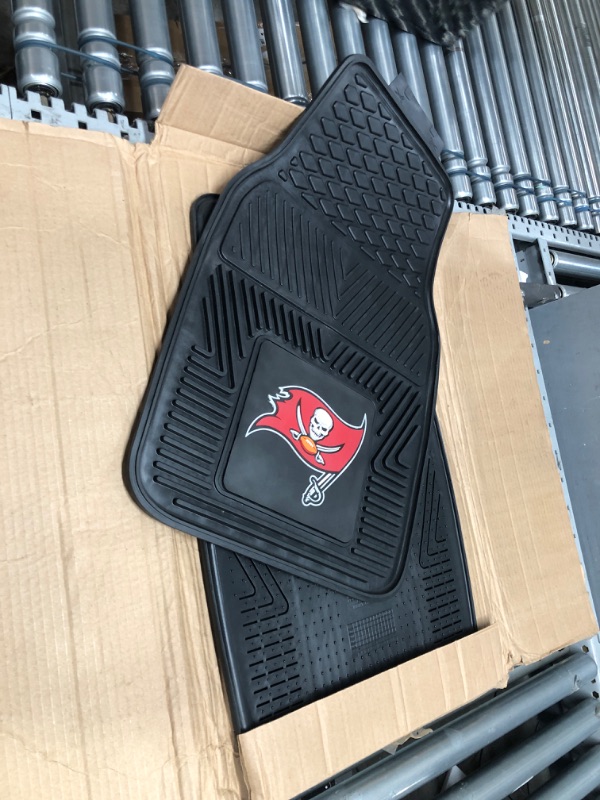 Photo 2 of FANMATS 8908 Tampa Bay Buccaneers 2-Piece Heavy Duty Vinyl Car Mat Set, Front Row Floor Mats, All Weather Protection, Universal Fit, Deep Resevoir Design, (Color may Differ)