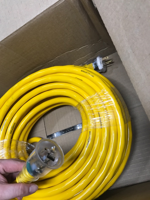 Photo 3 of 2992 10/3 SJTW 100-Foot Extra Heavy-Duty Premium Contractor Extension Cord with Lighted End, 125V/20A/2500W 100 ft