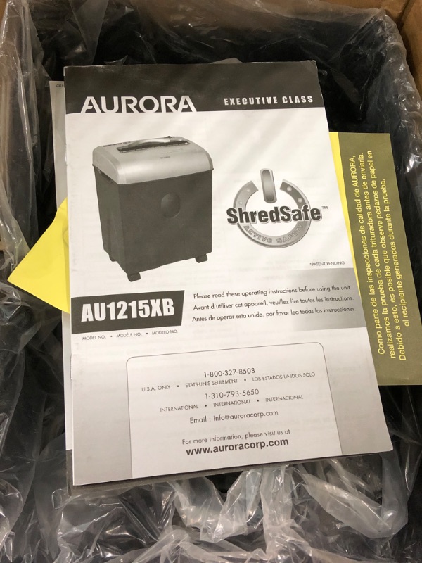 Photo 3 of Aurora AU1215XB 31215 12-Sheet Medium-Duty Cross-Cut Shredder