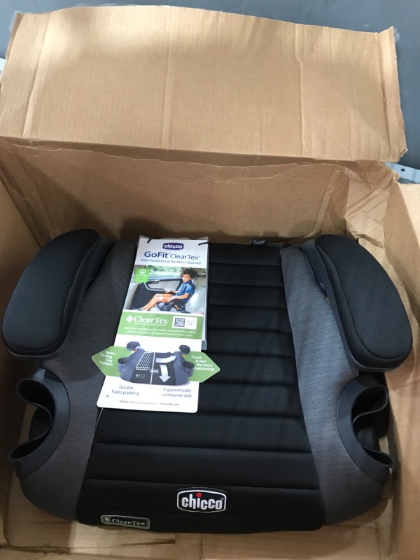 Photo 2 of Chicco GoFit ClearTex Backless Booster Car Seat - Shadow | Black Shadow GoFit with ClearTex No Chemicals