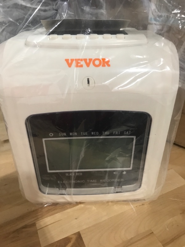 Photo 2 of VEVOR Punch Time Clock, Time Tracker Machine for Employees of Small Business, 6 Punches per Day, Time Clock Punch Machine Includes 2 Time Cards, 1 Ink Ribbon and 2 Security Keys