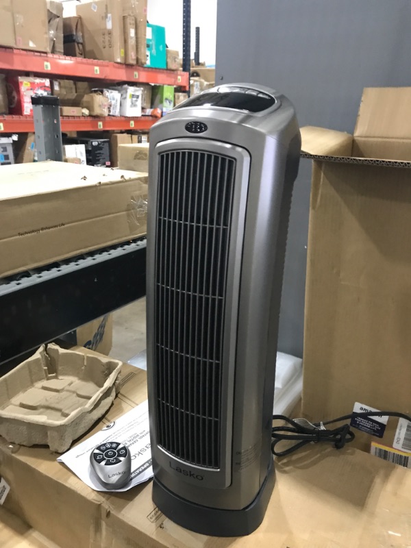 Photo 2 of Lasko 1500W Digital Ceramic Space Heater with Remote, 755320, Silver