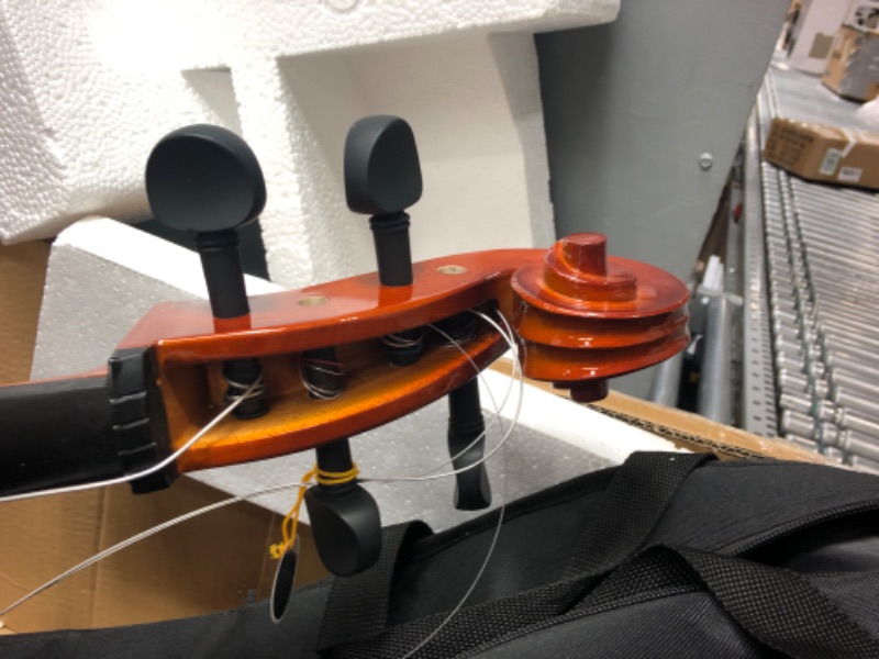 Photo 5 of **SEVERE DAMAGE TO CELLO FRAME, BROKEN IN SEVERAL PLACES***PARTS ONLY***
Cecilio Cello Instrument – Mendini Full Size Cellos for Kids & Adults w/ Bow, Case and Stringsac Natural full-size