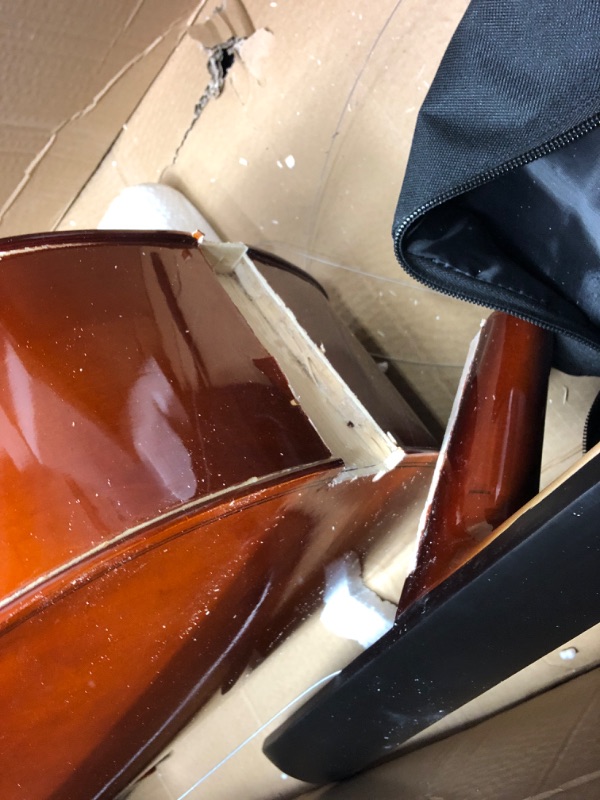 Photo 4 of **SEVERE DAMAGE TO CELLO FRAME, BROKEN IN SEVERAL PLACES***PARTS ONLY***
Cecilio Cello Instrument – Mendini Full Size Cellos for Kids & Adults w/ Bow, Case and Stringsac Natural full-size