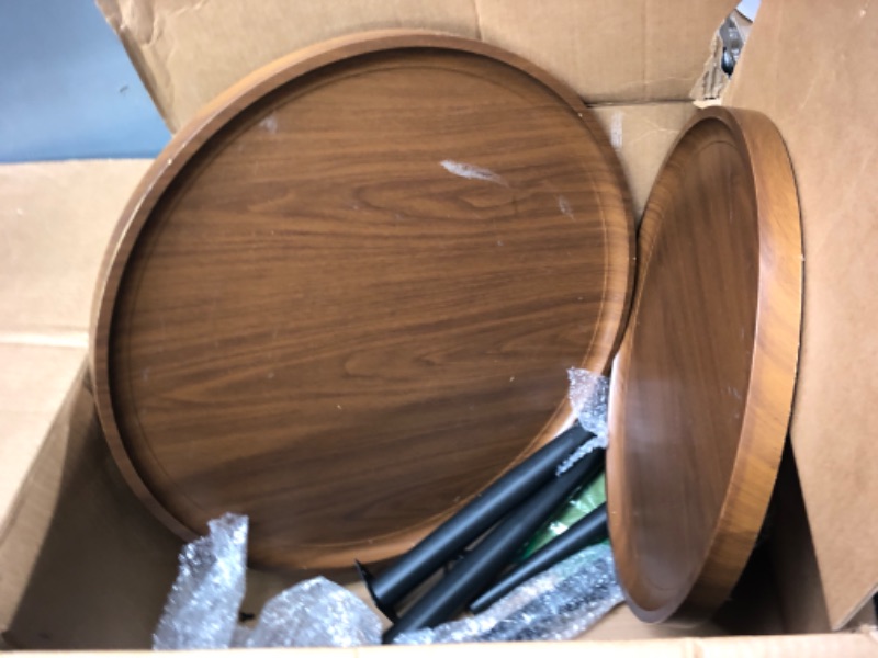 Photo 2 of **HARDWARE INCOMPLETE***
Semjar Nesting Coffee Table Set of 2,Modern Round Coffee Tables for Living Room,Easy Assembly Circle End Side Tables for Small Spaces,MDF Wood Center Table for Bedroom Office Apartment,Walnut Finish