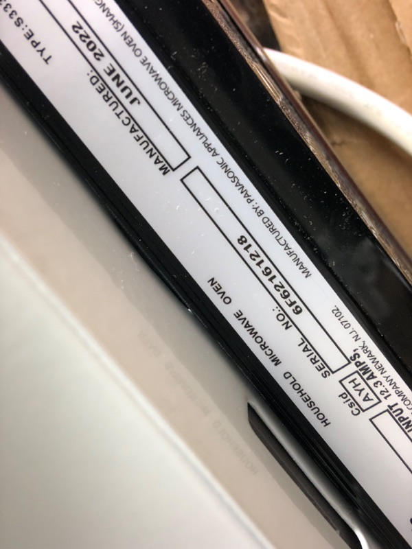 Photo 3 of **POWERS ON BUT DOOR DOES NOT CLOSE**
Panasonic Microwave Oven NN-SN966S Stainless Steel Countertop/Built-In with Inverter Technology and Genius Sensor, 2.2 Cubic Foot, 1250W Inverter Keypad