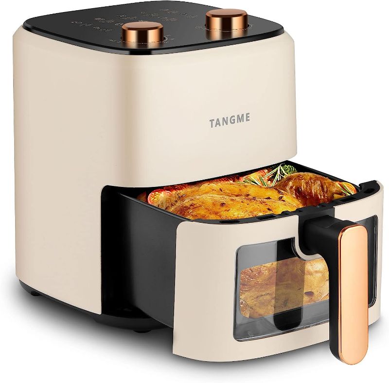 Photo 1 of USEDE. TANGME Air Fryer, 6-in-1 5.8Quart Air Fryer Oven with Transparent Cooking Window 1350W Electric Air Frying Toaster Oven for Baking, Roasting, Dehydrating
