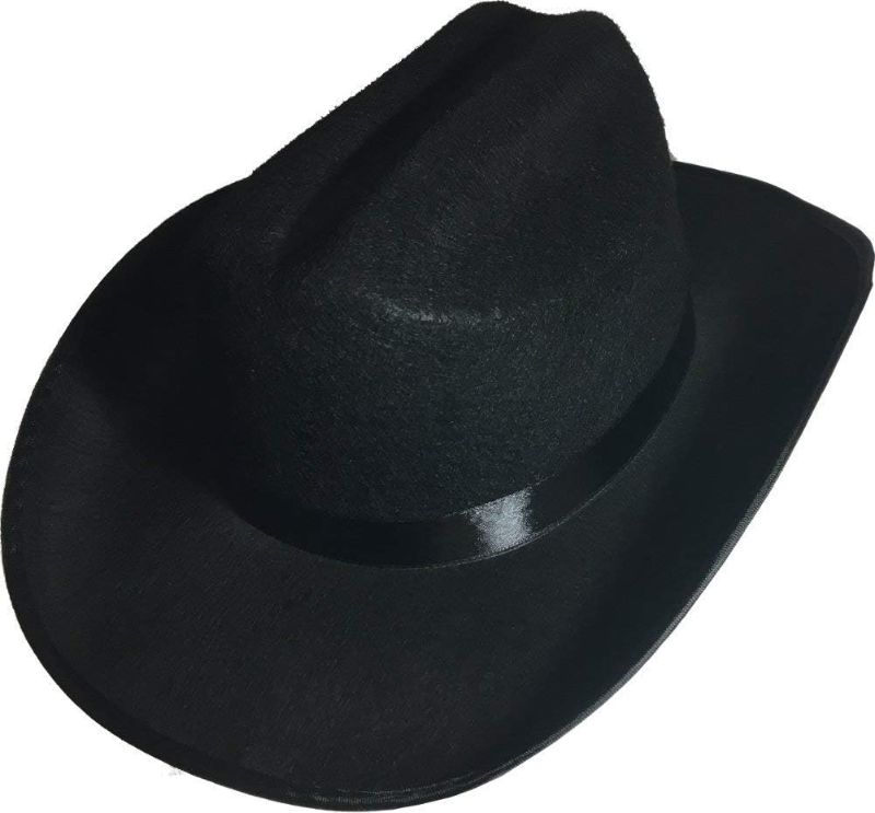 Photo 2 of Rhode Island Novelty Black Cowboy Felt Hat Youth Size, One Per Order
