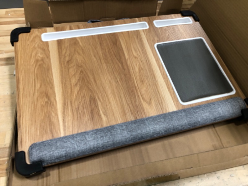 Photo 2 of HUANUO Lap Desk - Fits up to 17 inches Laptop Desk, Built in Mouse Pad & Wrist Pad for Notebook, Laptop, Tablet, Laptop Stand with Tablet, Pen &...
