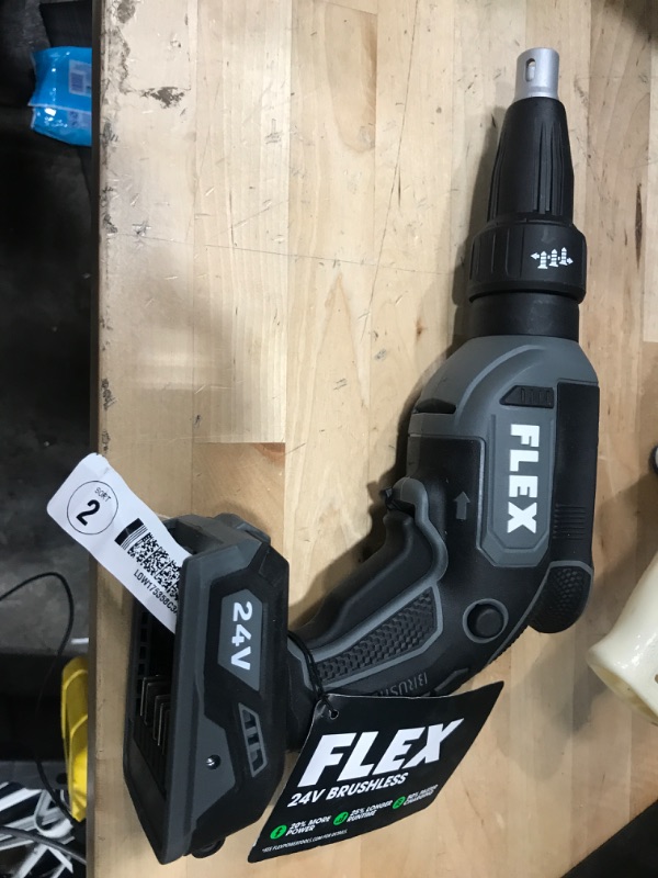Photo 1 of BRUSHLESS DRYWALL SCREW NGUN MODEL# FX1611, FLEX 24-volt Lithium Ion (li-ion) Collated Fastener Brushless Screw Gun