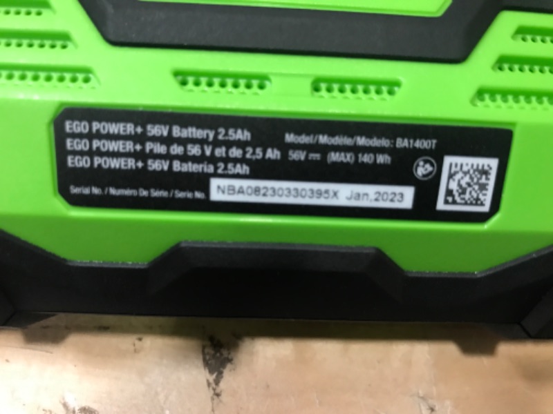 Photo 3 of *PARTS ONLY*
Ego 56-Volt 2.5 Ah Battery with Fuel Gauge BA1400T