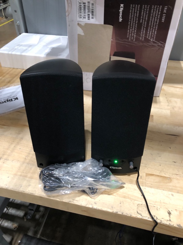 Photo 1 of Klipsch ProMedia 2.0 Multimedia Compact Computer Speaker System Compatible for Any Laptop, Desktop, or Mobile Device for Premium Home Office, Workstation, or Gaming System