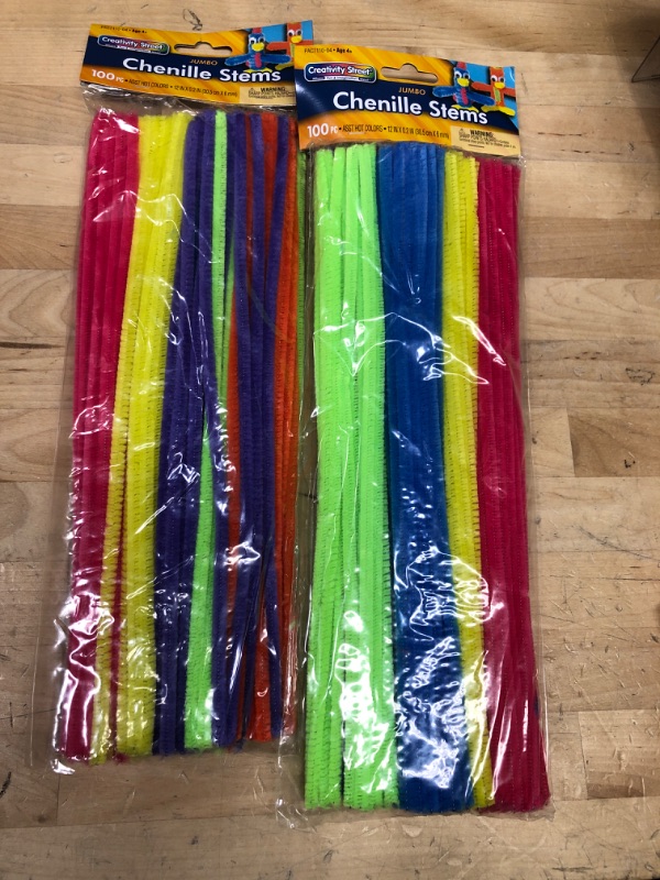 Photo 2 of 2 PACK OF Creativity Street Jumbo Chenille Neon Pipe Cleaners 12-in. x 6-mm