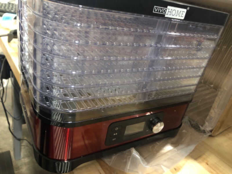 Photo 2 of 8-Tray Food Dehydrator Machine, Dehydrators for Food and Jerky with Temperature Control(95ºF-158ºF) Digital Timer and Temperature Control for Jerky/Meat/Beef/Fruit/Vegetable, 400 Watt, BPA Free Red(2023 Newest).
