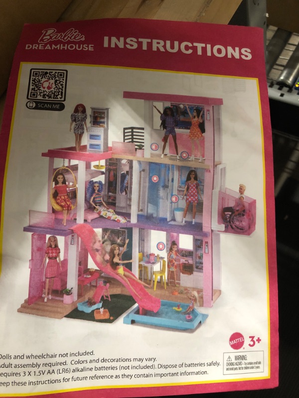 Photo 2 of Barbie 60th Celebration DreamHouse Playset (3.75 ft) with 2 Exclusive Dolls, Car, Pool, Slide, Elevator, Lights & Sounds, 100+ Pieces, 3 Year Olds & Up