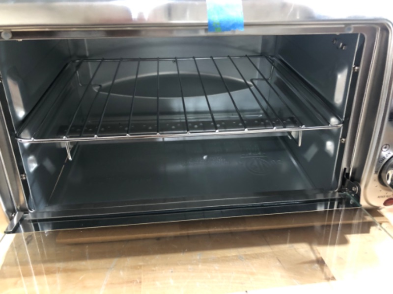 Photo 3 of Hamilton Beach 4-Slice Countertop Toaster Oven with Bake Pan, Stainless Steel (31143)