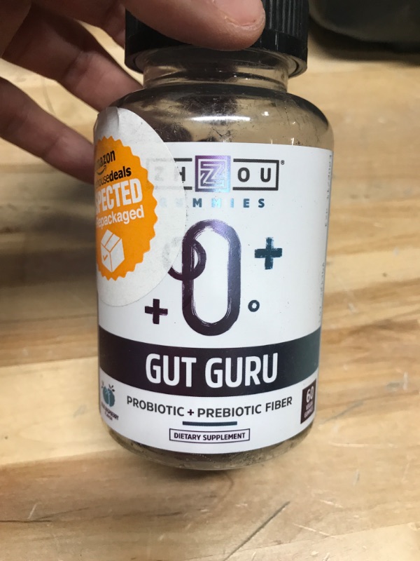 Photo 2 of expires11/2023***Zhou Nutrition Gut Guru Prebiotics and Probiotics for Women and Men, 2 in 1 Probiotic and Prebiotic Gummies for Digestive Gut Health and Immune Support, Vegan, Gluten Free, Non-GMO, 60 Count