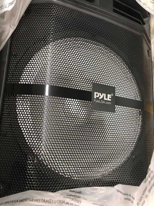 Photo 2 of Portable Bluetooth PA Speaker System - 600W Bluetooth Speaker Portable PA System W/ Rechargeable Battery 1/4" Microphone In, Party Lights, MP3/USB SD Card Reader, Rolling Wheels - Pyle PPHP1044B