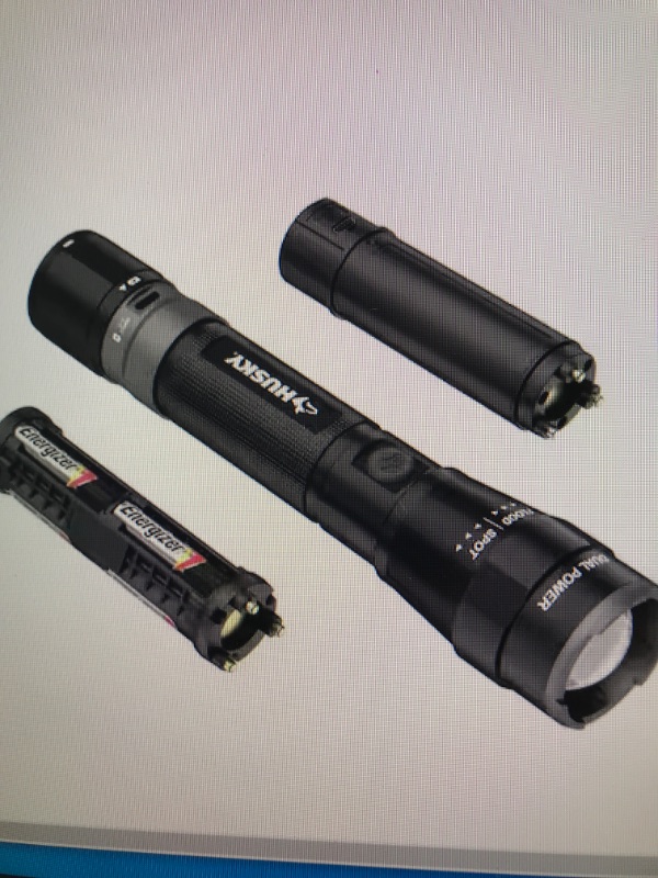 Photo 1 of 2500 Lumens Dual Power LED Rechargeable Focusing Flashlight with Rechargeable Battery and USB-C Cable Included
