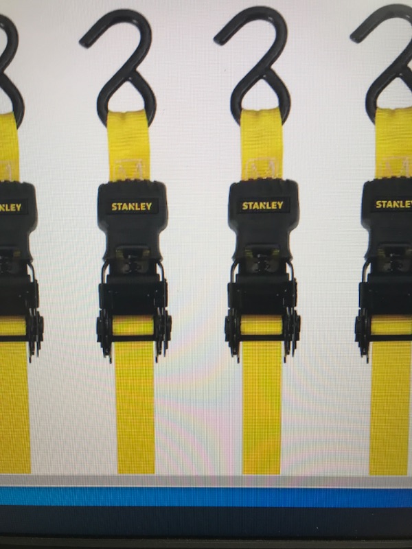 Photo 1 of 1 in. x 12 ft. / 1500 lbs. Break Strength Ratchet Straps (4 Pack)
