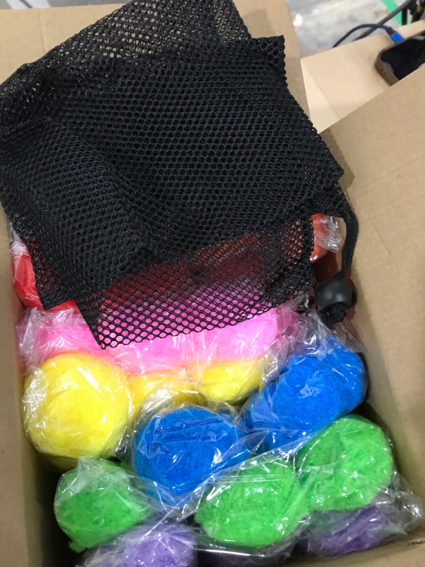 Photo 1 of 80 Pcs Water Splash Balls,Reusable Water Balls,Soft Cotton Water Soaker Balls for Summer Yard,Pool,Lawn,Beach