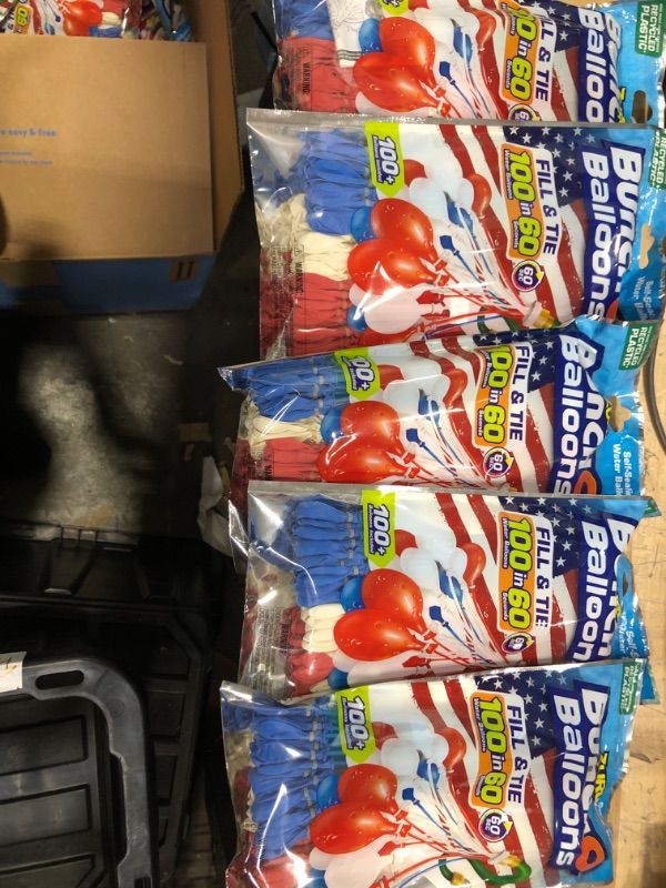 Photo 1 of 5 Pack-Water Balloons Red/White/Blue(500 Balloons)