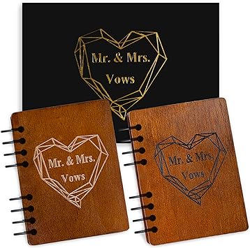 Photo 1 of 2 PCS Wooden Vow Books, Vow Books for Wedding, His and Hers, Vows Book His and Hers with Unique Design His and Her Vows Book comes in a beautiful box, Vow Books His and Hers, Bridal Shower Gifts.
