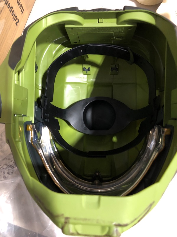 Photo 6 of * see images for damage * 
HALO Master Chief Deluxe Helmet with Stand - LED Lights on Each Side - Battle Damaged Paint - 
