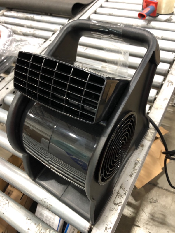 Photo 2 of **VERY LOUD, MAY NEED REPAIR** Lasko High Velocity Pivoting Utility Blower Fan, 2 AC Outlets, Circuit Breaker with Reset, 3 Speeds, 12", Black, U12104
