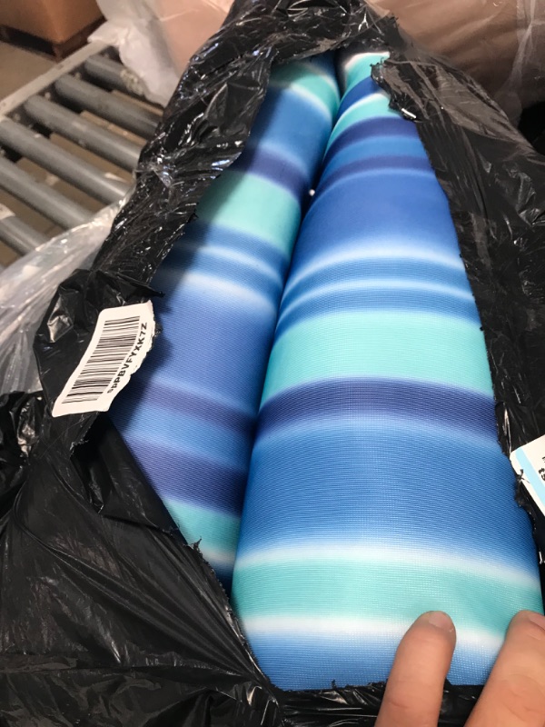 Photo 1 of Big Joe Noodle No Inflation Needed Pool Float, Blurred Blue Double Sided Mesh, Jumbo 4ft