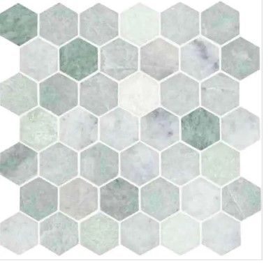 Photo 1 of  MSI Icelandic Green Hexagon Polished Marble Floor and Wall Tile
