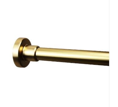 Photo 1 of Origin 21 42-in to 72-in Brushed Gold Tension Single Straight Adjustable Shower Curtain Rod