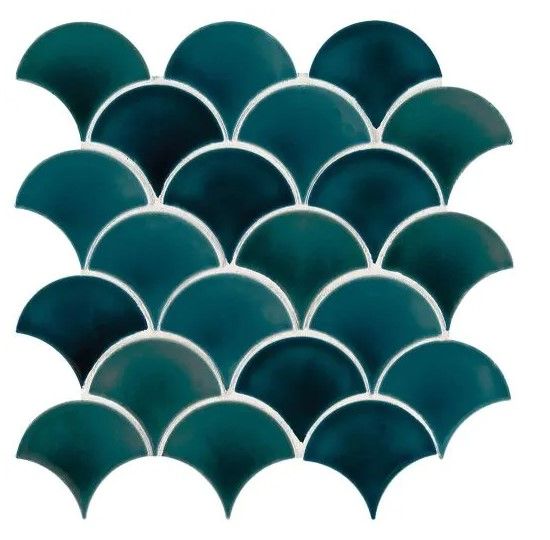 Photo 1 of 13"x10" BlueAzul ScallopGlossy Wall Tile 10 PC/9.1 Sq-Ft/Box