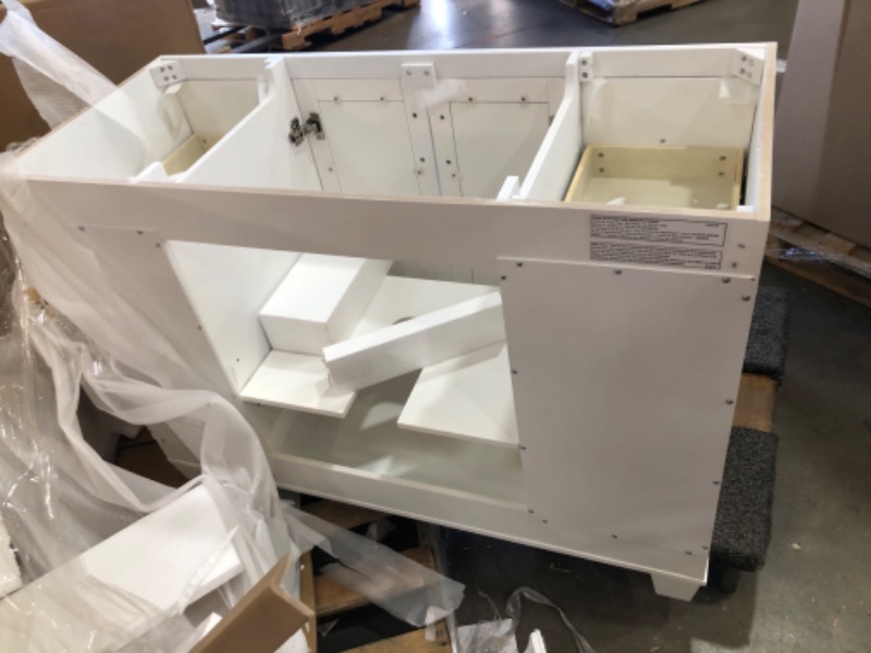 Photo 1 of **MISSING MARBLE TOP**  allen + roth Rigsby 48-in White Undermount Single Sink Bathroom Vanity with White Engineered Marble Top