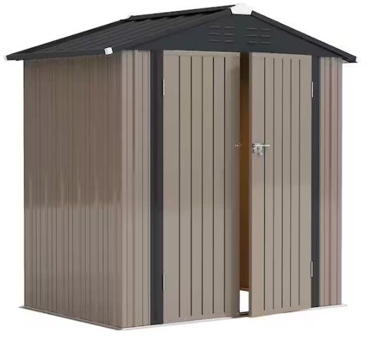Photo 1 of **THIS IS ONLY BOX 2/2*******  Tozey 4 ft. W x 6 ft. D Outdoor Storage Metal Shed Lockable Metal Garden Shed for Backyard Outdoor 127 sq. ft.