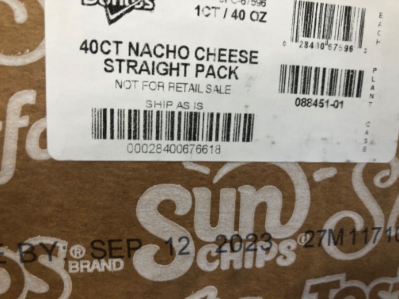 Photo 1 of Doritos Nacho Cheese Flavored Tortilla Chips, 1 oz (Pack of 40) Expiration Date: 09/24/2023