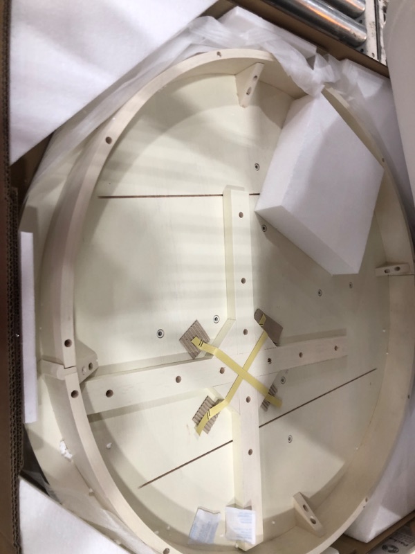 Photo 1 of **ONLY THE TABLE TOP**  East West Furniture ANT-LWH-TP Antique Dining Room Table - a Round kitchen Table Top with Pedestal Base, 36x36 Inch, Linen White