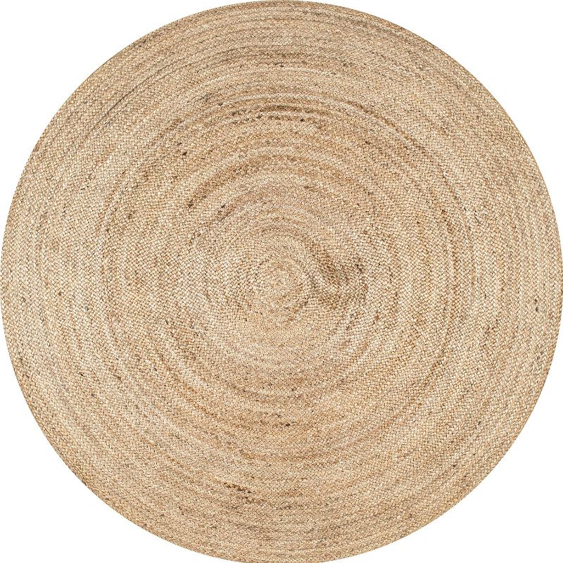 Photo 1 of 3'10 ROUND nuLOOM Rigo Hand Woven Farmhouse Jute Area Rug