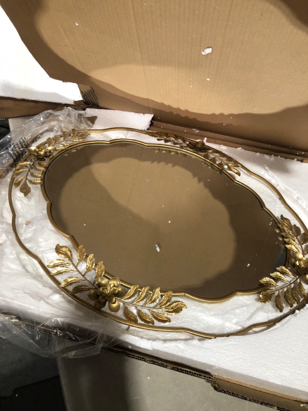 Photo 2 of * used * see all images * 
 Antique Gold Resin Frame Decorative Wall Mirror Makeup Mirror,