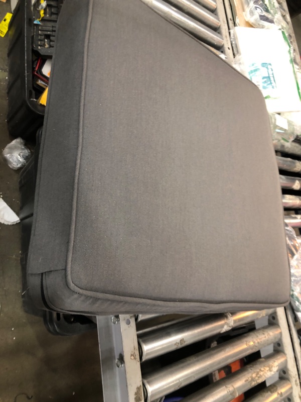 Photo 2 of **ONLY THE BOTTOM CUSHION**  Arden Selections ProFoam Performance Outdoor Deep Seating Cushion Set 24 x 24, Stone Grey Leala 24 x 24 Firm Deep Seat Cushion Kit Stone Grey Leala