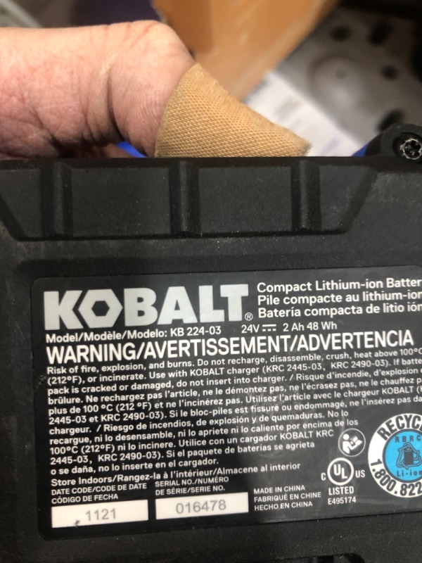 Photo 4 of **BUNDLE OF 3**  Kobalt 24-V 2 Amp-Hour; Lithium Power Tool Battery