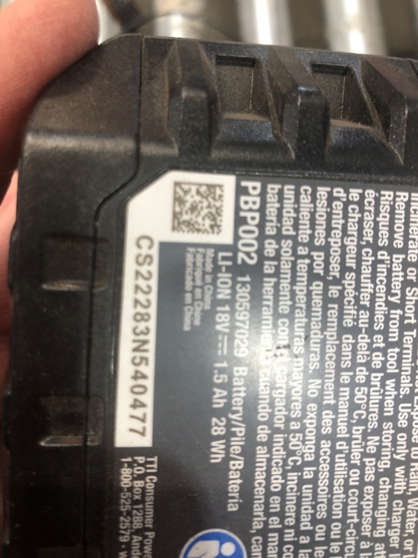 Photo 2 of **BUNDLE OF 2 CHARGERS, 3 BATTERIES**   **  Ryobi P190 2.0 Amp Hour Compact 18V Lithium Ion Battery w/ Cold Weather Performance 