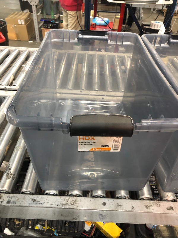 Photo 2 of 64 Qt. Latching Storage Box in Gray Tint