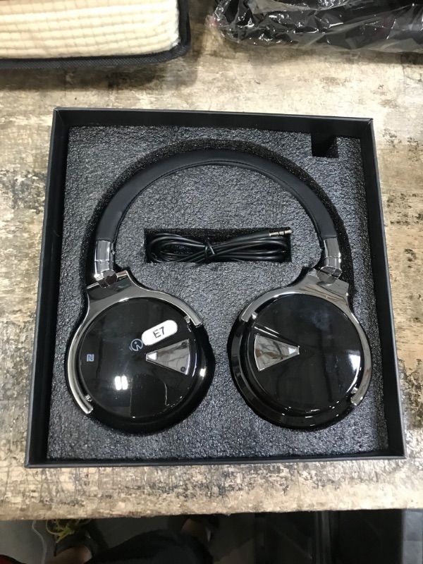 Photo 1 of meidongg Active Noise Cancelling Bluetooth Wireless Over Ear Headphones with Mircophone, 30H Playtime,Deep Bass, Comfortable Protein Earpads, for Travel, Home, Office(Black)