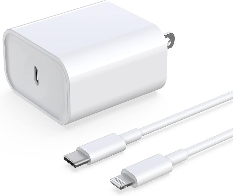 Photo 1 of [MFi Certified] iPhone Fast Charger, 20W USB C Power Delivery Wall Charger Plug with 6ft Type C to Lightning Cable Quick Charging Data Sync Cord for iPhone14 13 12 11 Pro Max Mini Xs Xr X 8 iPad
