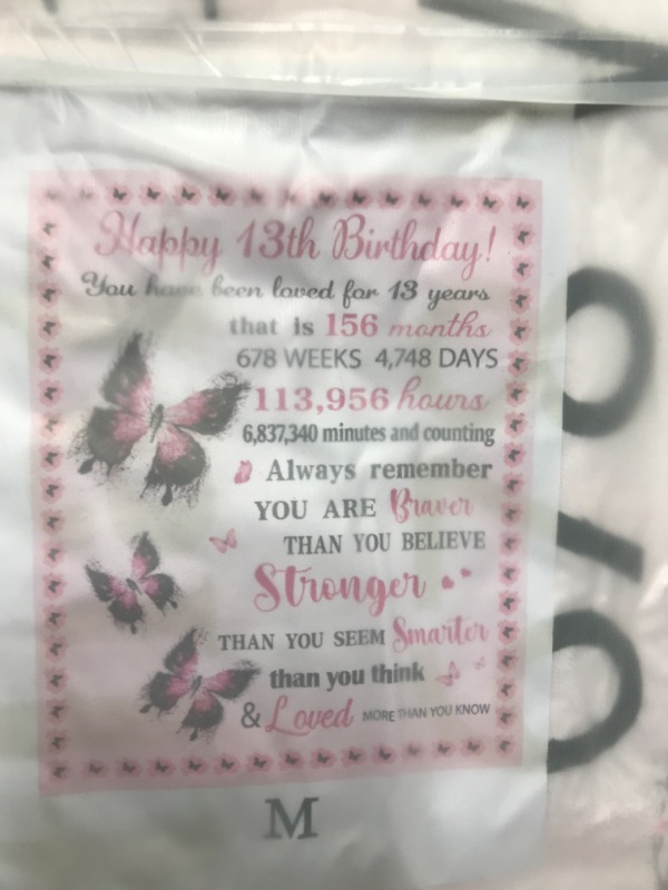 Photo 1 of 13th Birthday Gifts for Girls Happy Sweet 13 Blanket Gifts 13 Year Throw Blankets for Teen Girls, Daughters, Sisters, Granddaughters, Nieces Thirteen Birthday Gift Idea