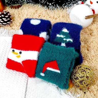 Photo 1 of JDQ 4 Pairs Colorful Socks - Funny Novelty Cute Crew Socks for Winter Gift for Unisex Teen