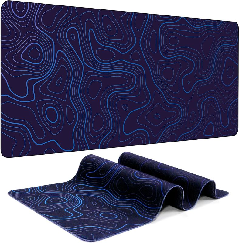 Photo 1 of Topographic Contour Extended Big Mouse Pad Large Desk Pad Long Computer Keyboard Mouse Mat Mousepad..